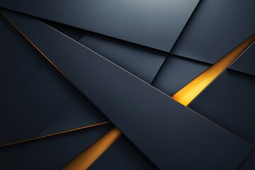 Abstract geometric background with dark blue and gold shapes.