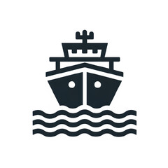 Obraz premium ship in the sea Pictogram icon. Generative ai