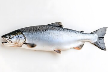 Obraz premium Fresh Salmon on White Background.