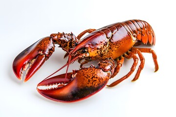Fresh Lobster on White Background.