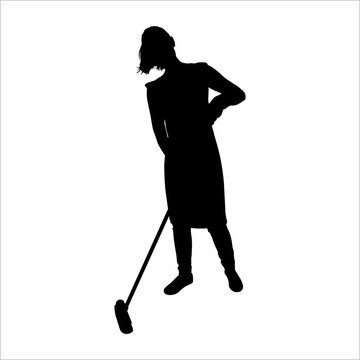 recommend clip art: Silhouette of a woman sweeping
