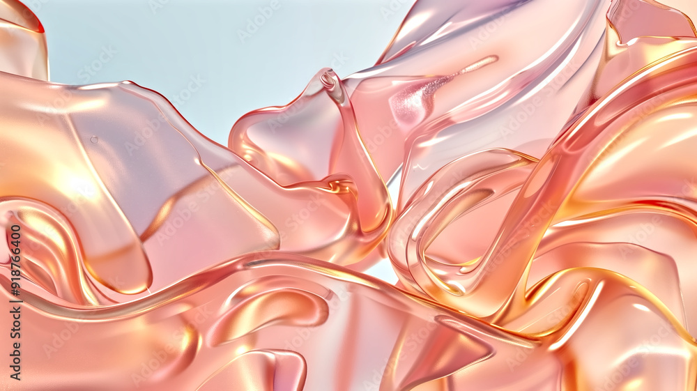 Poster abstract fluid art with soft pastel colors and smooth curves in a modern digital design