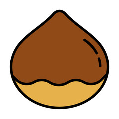 Chestnut Icon in Lineal Color Style Suitable for Web, Apps, Presentation, or Printable Meanings