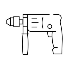 drill construction line icon vector. drill construction sign. isolated contour symbol black illustration