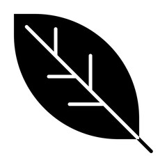 Leaf Icon in Glyph Style Suitable for Web, Apps, Presentation, or Printable Meanings