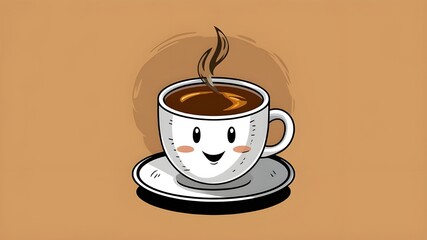 Obraz premium cartoon coffee illustration created by hand