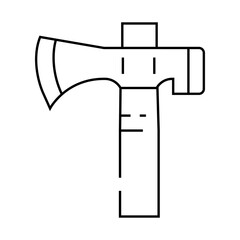 half hatchet hammer line icon vector. half hatchet hammer sign. isolated contour symbol black illustration