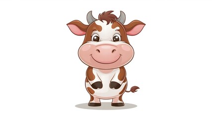 Obraz premium Illustration of a cartoon cow drawn by hand
