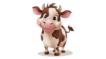 Fototapeta premium Illustration of a cartoon cow drawn by hand