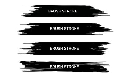 Black brush vector stroke banner template collection 4 brushes paint brush  supersale banner 