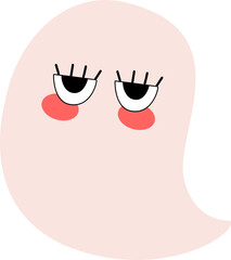 Cute Halloween ghost illustration friendly scary character