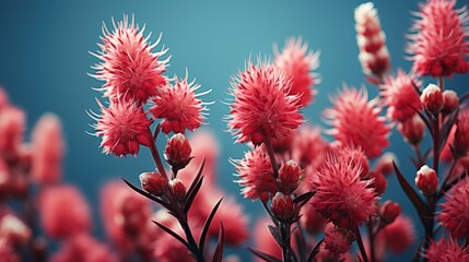 Gorgeous crimson flowers isolated pastel background  