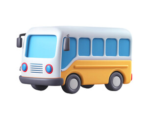 3d render of cute school bus