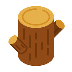 Log Icon in Flat Style Suitable for Web, Apps, Presentation, or Printable Meanings