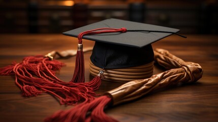 graduation cap and diploma HD 8K wallpaper Stock Photographic Image  