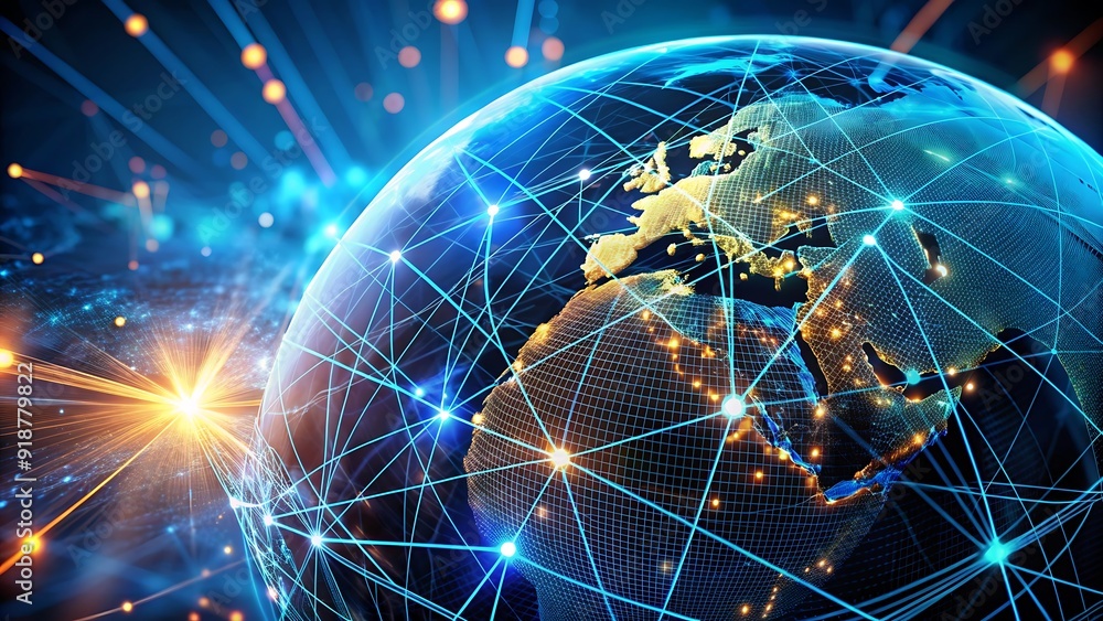 Poster global network connection.