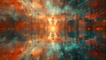 Obraz premium Shattered Reflections Exploring Abstract Surrealism and Constructivist Glitch Art in the Fragments 