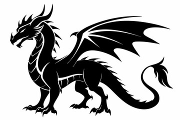 dragon black  silhouette illustration