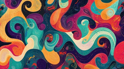 Fototapeta premium Abstract Swirling Pattern with Vibrant Colors and Organic Shapes for Modern Design.