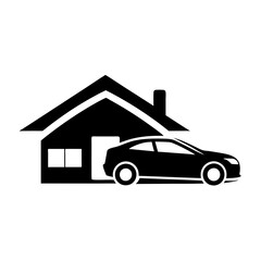 Car and home logo design vector art illustration