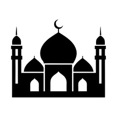 Islamic Mosque Logo Silhouette Vector art illustration