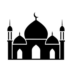 Islamic Mosque Logo Silhouette Vector art illustration