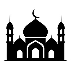 Islamic Mosque Logo Silhouette Vector art illustration