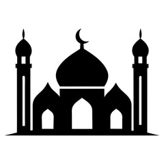 Islamic Mosque Logo Silhouette Vector art illustration