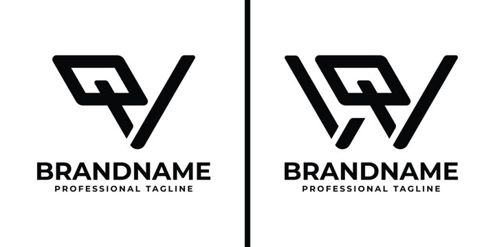 Letters QV and QW Monogram Logo, suitable for any business with QV VQ QW or WQ initials