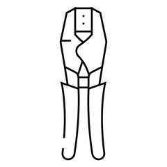 crimping pliers line icon vector. crimping pliers sign. isolated contour symbol black illustration