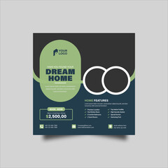 Real estate house social media post or web banner template