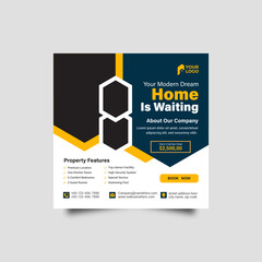 Real estate house social media post or web banner template