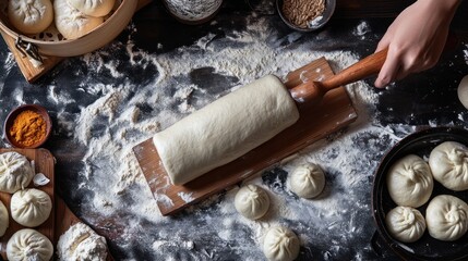 Making Chinese Steamed Buns