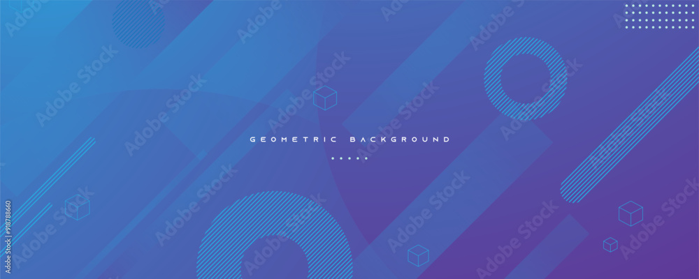Canvas Prints abstract gradient blue geometric shapes background