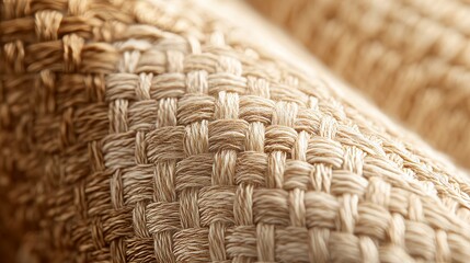 Eri and Muga silk fibers interwoven into a rich basket pattern, capturing the natural sheen and texture, soft lighting for a premium feel