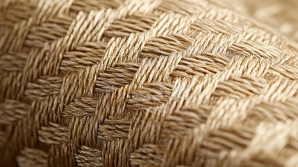 Eri and Muga silk fibers interwoven into a rich basket pattern, capturing the natural sheen and texture, soft lighting for a premium feel