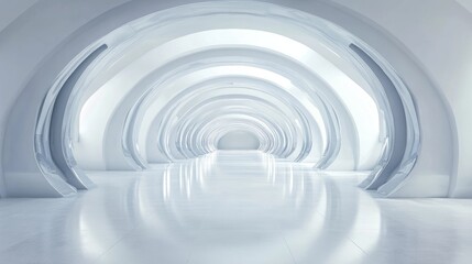 Obraz premium Abstract architecture background, futuristic white arched interior
