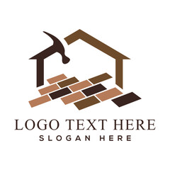 Flooring logo design template. Flooring handyman business logo.