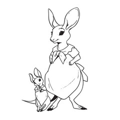 Kangaroo with her child