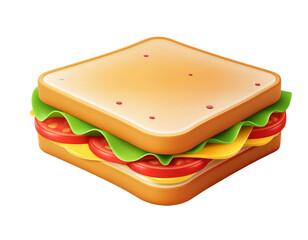 Playful 3D render of Sandwich Illustration