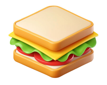 3D reder of  Cute Sandwich