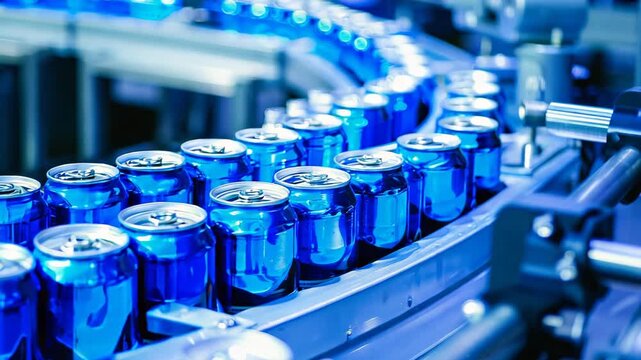 Aluminum Cans on Production Line