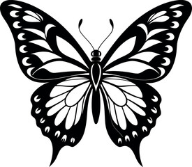 beautiful butterfly silhouette vector