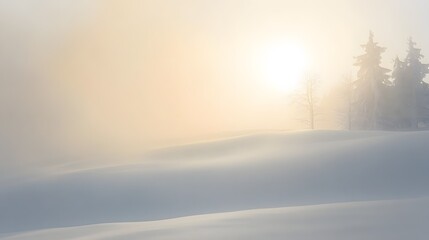 Obraz premium Ethereal, wispy snow drifting serenely through space.