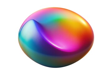 3D abstract sphere with a vibrant gradient metallic finish