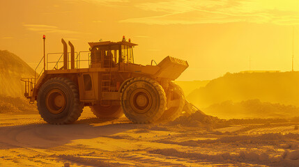 Fototapeta premium yellow bulldozer