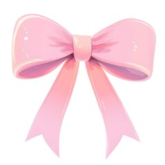 pink bow isolated on white