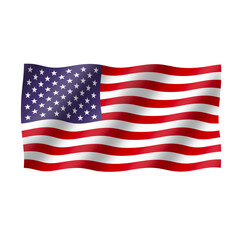 The united states flag is flying