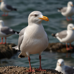 Obraz premium two seagulls on the beach