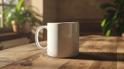 A ClosedUp Shot of A Blank Coffee Mug MockUp : Generative AI